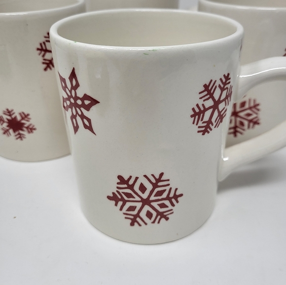 4 Royal Norfolk Coffee Tea Hot Chocolate Mugs Cups Snowflakes 16 oz New - Picture 2 of 8